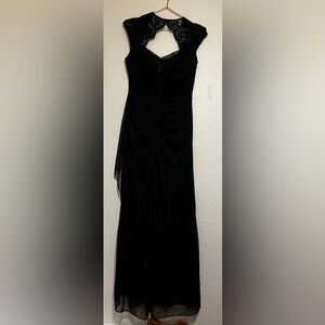 Xscape black dress black tie semi formal floor  lbd little black dress prom